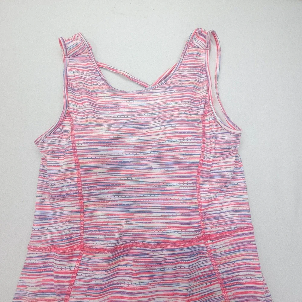 Zelos Athletic Dress Womens Small Pink Striped Built In Shorts Pickleball Tennis